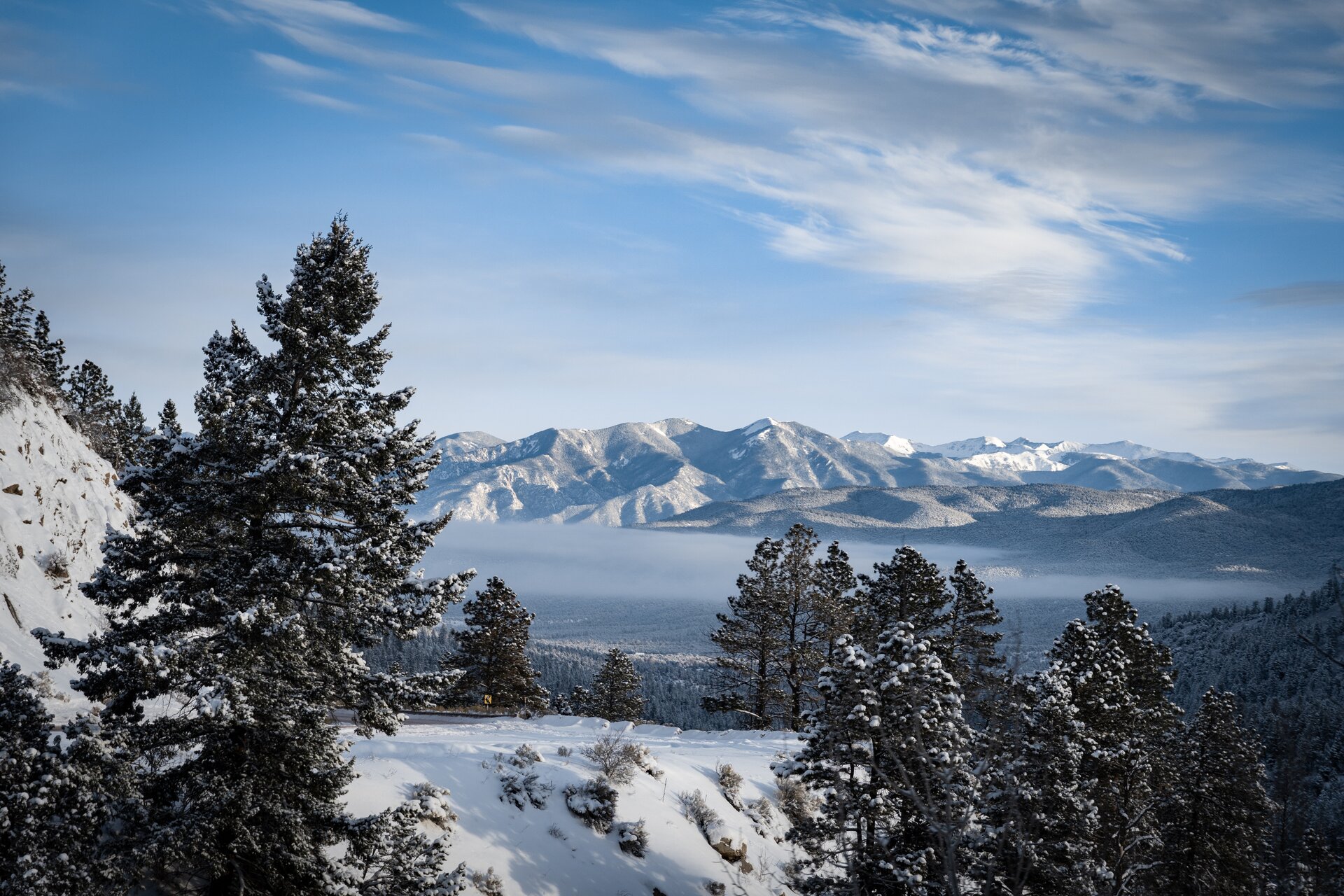 Taos Mountain in the winter